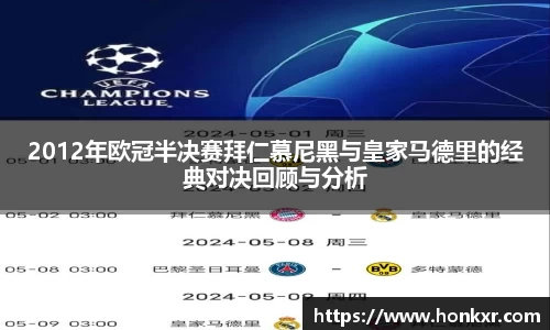 2012年欧冠半决赛拜仁慕尼黑与皇家马德里的经典对决回顾与分析